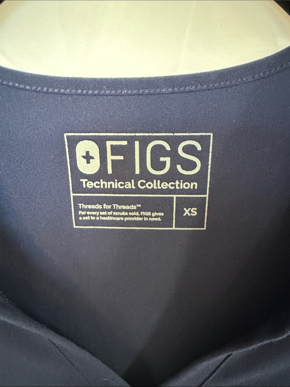 Figs Navy Short-Sleeve V-Neck Scrub Top - Picture 2 of 4